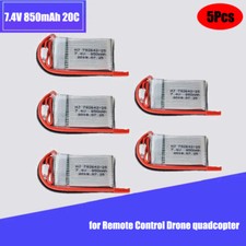 5 Pçs Bateria 2s 7.4v 850mah 20c Jst Plug Conector Para Peças de Controle Remoto Recarregáveis comprar usado  Enviando para Brazil