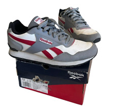 Zapatillas deportivas clásicas Reebok zapatos de cuero blanco gris rojo con cordones para hombre 9,5 EE. UU. con caja segunda mano  Embacar hacia Argentina