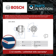 Alternator 0986080580 bosch for sale  UK