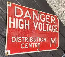 Vintage enamel warning for sale  UPMINSTER