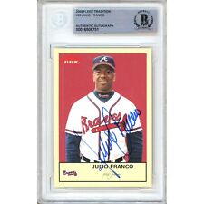 Usado, Laje Beckett autografada Julio Franco 2005 Fleer Tradition #85 Atlanta Braves comprar usado  Enviando para Brazil