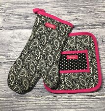 Conjunto de luva e suporte de panela para forno Pampered Chef Paisley ajuda a chicotear câncer novo sem etiquetas comprar usado  Enviando para Brazil