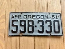 1951 oregon license for sale  Tacoma
