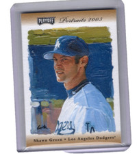 Camiseta Shawn Green 2003 Playoff Portraits usada em jogos /100 Dodgers, usado comprar usado  Enviando para Brazil