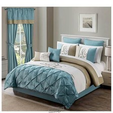 Hotel Collection 12 peças cama em um saco king azul e verde 100% poliéster  , usado comprar usado  Enviando para Brazil