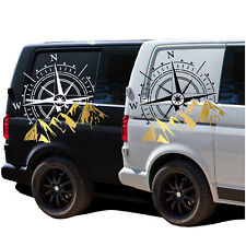 Usado, Aufkleber Set Kompass & Berge 60x56cm Windrose Sticker Auto Wohnwagen KX072 comprar usado  Enviando para Brazil