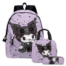 3 peças/conjunto Mochila Escolar Kuromi Mochila Lancheira Estojo Lápis Bolsa Escolar Infantil comprar usado  Enviando para Brazil