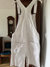 Używany, Spodenki męskie Bershka Denim S ogrodniczki białe jeansowe z kieszeniami na sprzedaż  PL