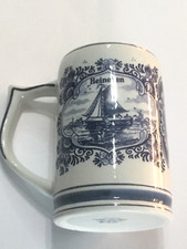 1978 HEINEKEN Caneca Cerâmica Delftblue Holanda Veleiro/Moinho de Vento Pintura à Mão Assinada comprar usado  Enviando para Brazil