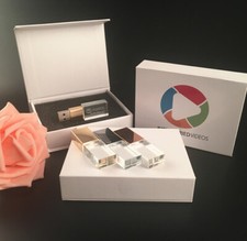 Logotipo de fotografia de casamento personalizado USB 2.0 cristal USB flash drive caixa pen drive comprar usado  Enviando para Brazil