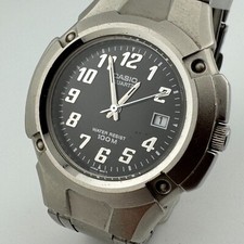Vintage Casio Relógio de Quartzo MTP-3036 Masculino 100m Prata Preto Data Nova Bateria 7,25" comprar usado  Enviando para Brazil