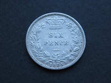 1881 sixpence six for sale  HASTINGS