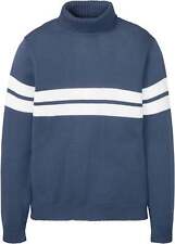 Rollkragenpullover indigo wei� gebraucht kaufen  Deutschland