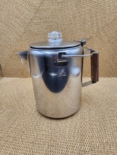 Usado, Grande perculadora de acampamento fogão a gás fogueira aço inoxidável 9 xícaras cabo de madeira comprar usado  Enviando para Brazil