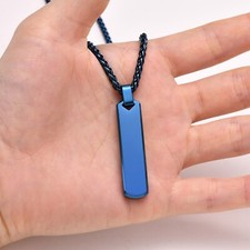 Pingentes de barra de vara cubo design simples colar azul aço inoxidável 24"" comprar usado  Enviando para Brazil