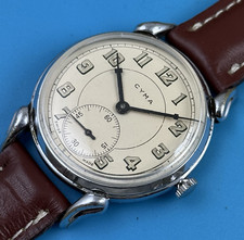 RELÓGIO SUÍÇO VINTAGE GRANDE CYMA 37mm mostrador militar refinado extravagante cal 586k comprar usado  Enviando para Brazil