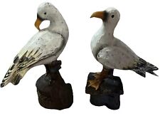 2 Piezas Estatuillas de Gaviota de Madera Estilo Vintage Náutico Hogar Jardín Decoración segunda mano  Embacar hacia Mexico