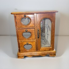 Caixa de música estilo armário vintage madeira “Beautiful Dreamer” 15,5"" 3 gavetas comprar usado  Enviando para Brazil
