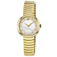 Relógio de quartzo feminino Movado Myla ouro amarelo mostrador PVD ESFREGÃO 0607045 comprar usado  Enviando para Brazil