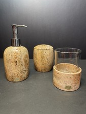 Soporte para cepillo de dientes de piedra de travertino bomba de jabón taza accesorio de baño piedra acuática segunda mano  Embacar hacia Mexico
