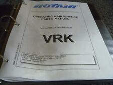 Catálogo de piezas de compresor Rotair VRK y manual de mantenimiento y operador del propietario segunda mano  Embacar hacia Mexico