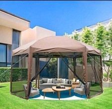 Usado, Tenda externa hexagonal gazebo pop-up 13×13 pés comprar usado  Enviando para Brazil