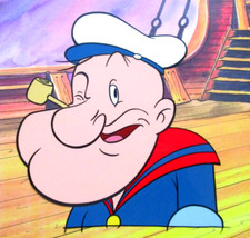 POPEYE marinheiro 1980 HANNA-BARBERA PRODUÇÃO ORIGINAL CEL tubo músculos chapéu barco comprar usado  Enviando para Brazil