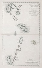 Mapa de carte Ilhas Antilhas Inferiores Antilhas da América Martinica Guadalupe Delisle comprar usado  Enviando para Brazil