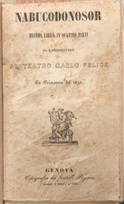 Verdi giuseppe. nabucodonosor. usato  Lucca