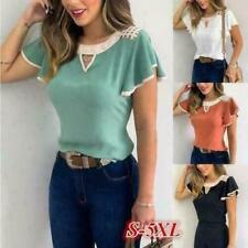 Blusas De Mujer Camisas Moda Blusa Elegante Casual Manga Corta Nueva Camisa Tops comprar usado  Enviando para Brazil