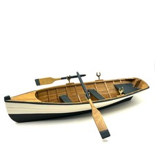 Modelo de barco a remo de madeira Skiff Dory canoa com remos decoração náutica para casa navio barco, usado comprar usado  Enviando para Brazil