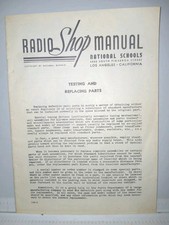 Radio Shop Manual "Pruebas y Reemplazo de Piezas" Edición por National Schools Paper  segunda mano  Embacar hacia Mexico