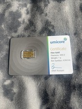 Gold bar umicore for sale  NORTHWICH