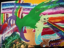 Rainbow cat abstract for sale  San Francisco