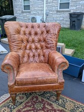 Leather tufted wingback for sale  Elizabethtown