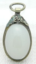 Pingente esmaltado floral incolor vintage prata meados do século importado chinês comprar usado  Enviando para Brazil
