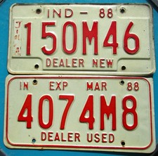 Indiana license plates for sale  Kalispell