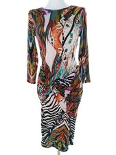 River island Rozmiar 10 (36) Kolorowa letnia sukienka midi Wiskoza Długi rękaw na sprzedaż  PL