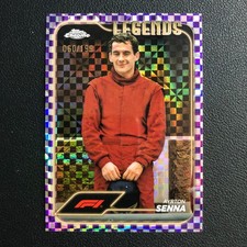 2024 Topps Chrome Formula 1 F1 Ayrton Senna roxo quadriculado bandeira refrator 60/199 comprar usado  Enviando para Brazil