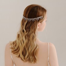 Corrente de cristal diamante pente de cabelo duplo costas faixa de cabelo noiva chapéus acessórios, usado comprar usado  Enviando para Brazil