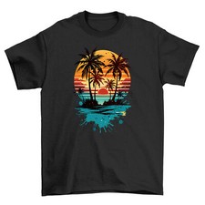 Summer_28 Sunset Vibes - Camiseta Engraçada Palm Trees, 100% Algodão, Unissex Estampada D comprar usado  Enviando para Brazil