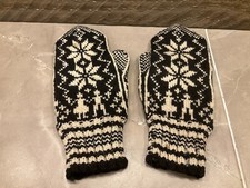 Guantes noruegos guantes nórdicos tejidos a mano de lana bronceado/blanco apagado Y negro segunda mano  Embacar hacia Mexico