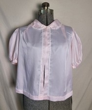 Jaqueta de cama vintage anos 70 bebê sedoso rosa manga folhada top coquete P/M tamanho único comprar usado  Enviando para Brazil