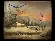Paysans en patins à glace par Julien Karl Paint Peasants ice skating c 1900 42cm comprar usado  Enviando para Brazil