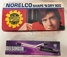 Kit de modelagem de secador de cabelo Norelco Shape N Dry 900 e ferro de ondulação Belson Pro 3/4 comprar usado  Enviando para Brazil