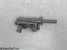 Submetralhadora MP5 preta brinquedo escala 1/6 com estoque dobrável e supressor comprar usado  Enviando para Brazil
