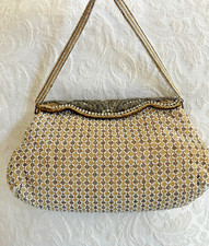 Usado, Bolsa de noite francesa vintage com miçangas à mão com micro miçangas articulada feita na França comprar usado  Enviando para Brazil