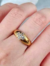Anel de noivado feminino folheado a ouro amarelo 14K corte redondo diamante simulado 1,0 quilate, usado comprar usado  Enviando para Brazil