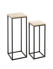 Kolumna kwiatowa HAKU zestaw 2 szt., metal i dąb czarny na sprzedaż  PL