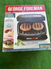 Usado, George Foreman Grill 2 porções sabor grande tamanho compacto prensa menos gordura GR0040B comprar usado  Enviando para Brazil